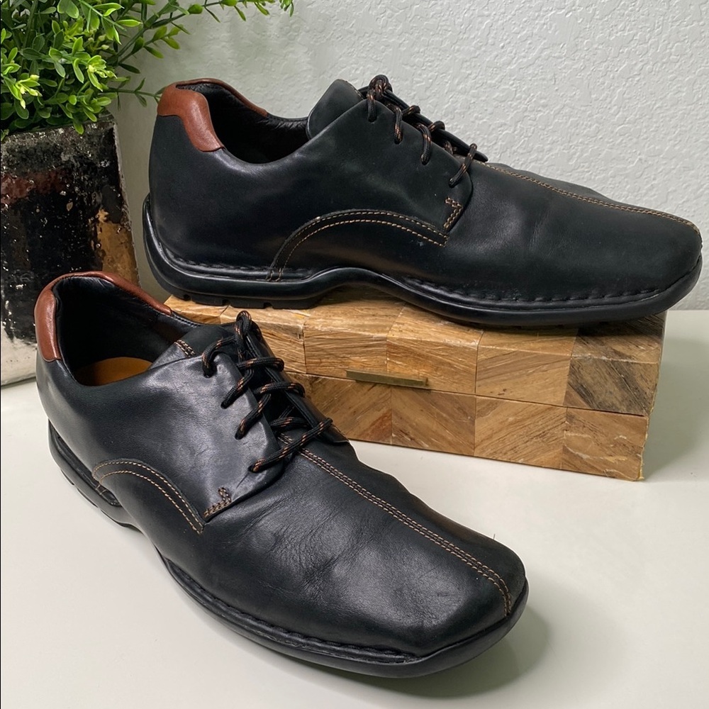 Cole Haan Zeno Lace II Oxford Shoes Men Size 11.5 Black Brown Leather Split Toe
